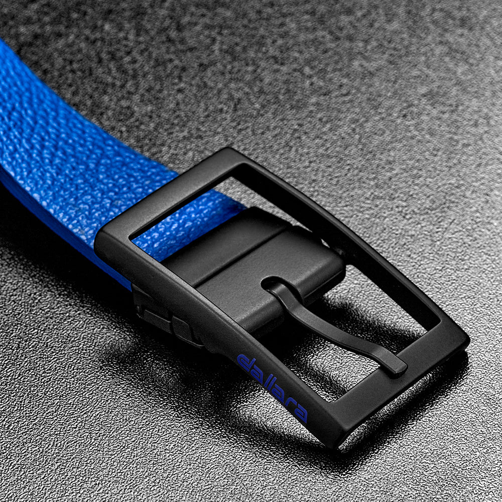 Reversible Men's Leather Belt - Blue/Black
